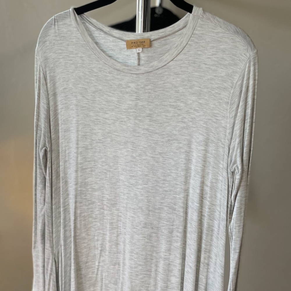 Long Sleeve Grey Piko Tunic